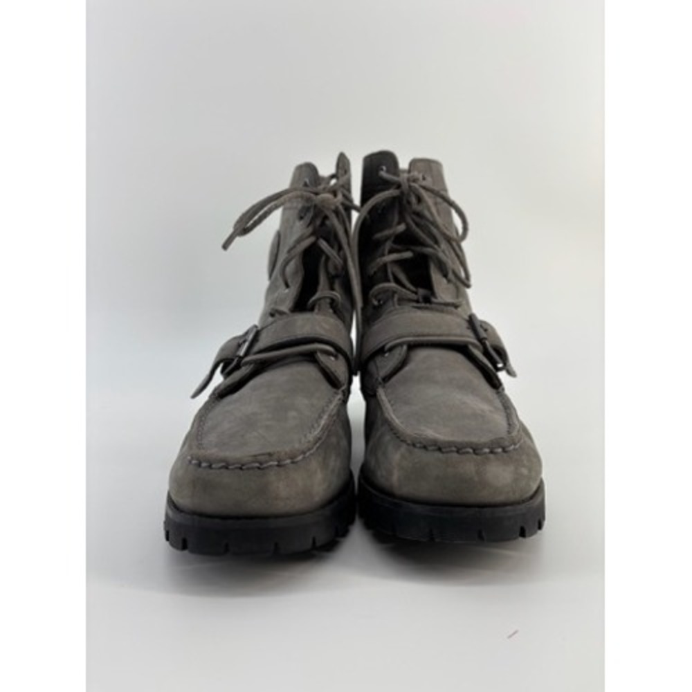 Polo Ralph Lauren Ranger Boots Grey Nubuck Leather Buckle Lace Up Mens 9.5